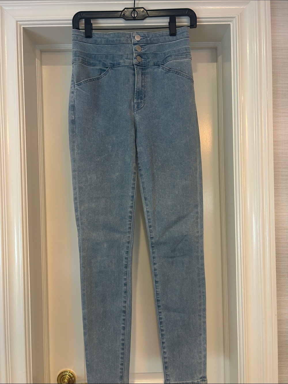J Brand High-Rise Light Blue Triple-Button Jeans